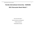 NURSING 3821 Discussion Board Week 7