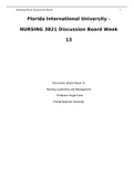 NURSING 3821 Discussion Board Week 13