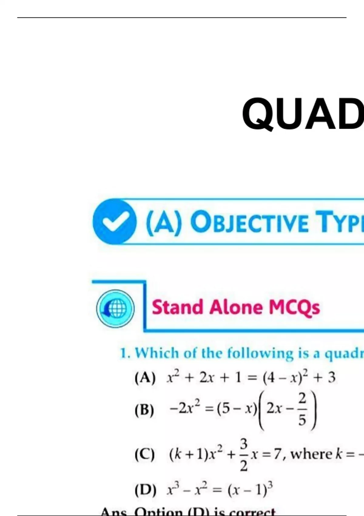 Class 10th maths chapter 4 most important MCQs and questions - Maths ...