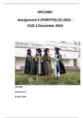 HPCOS81 Assignment 6 &lpar;COMPLETE ANSWERS PORTFOLIO&rpar; 2024 - DUE 2 December 2024