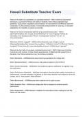 Hawaii Substitute Teacher Exam Questions and Answers with Solutions 2024&sol;2025