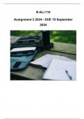 R-ALI 110 Assignment 2 Full Solutions 2024 - DUE 19 September 2024 &semi;100 &percnt; TRUSTED workings&comma; Expert Solved&comma; Explanations and Solutions&period;
