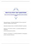 BKAT ICU POST TEST QUESTIONS WITH GUARANTEED ACCURATE ANSWERS &vert;VERIFIED