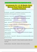 Investments Ch&period; 1-3&comma; 28 &lpar;Bodie&comma; Kane&comma; Marcus&rpar; Exam Study Guide with Complete Solutions