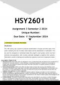 HSY2601 Assignment 3 &lpar;ANSWERS&rpar; Semester 2 2024 - DISTINCTION GUARANTEED