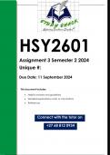 HSY2601 Assignment 3 &lpar;QUALITY ANSWERS&rpar; Semester 2 2024