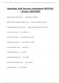 Questions And Answers Assessment SPAN102 - Exam 2 2024&sol;2025