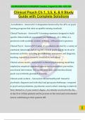 Clinical Psych Ch&period;1&comma; 3&comma;5&comma; 6&comma; & 9 Study Guide with Complete Solutions