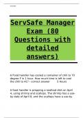 ServSafe Manager Exam &lpar;80 Questions with detailed answers&rpar;