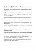 California DMV Written Test Questions and Answers 2024&lpar; A&plus; GRADED 100&percnt; VERIFIED&rpar;&period;