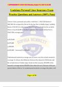 Louisiana Personal Lines Insurance Exam Practice Questions and Answers &lpar;100&percnt; Pass&rpar;