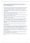 Cyber Awareness 2024 Updated Questions and Answers 2024 &lpar;Verified Answers&rpar;