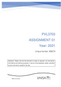 PVL3703 - Law Of Delict - Assignment 01 2021 Answers