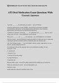 ATI Oral Medication Exam Questions With Correct Answers