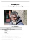Case Study Homelessness, Community Health Reasoning, George Mayfield, 68 years old, (Latest 2021) Correct Study Guide, Download to Score A