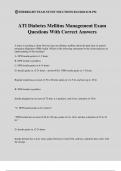 ATI Diabetes Mellitus Management Exam Questions With Correct Answers