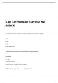 SNHD EMT PROTOCOLS QUESTIONS AND ANSWERS