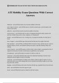 ATI Mobility Exam Questions With Correct Answers