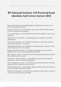 RN Maternal Newborn ATI Proctored Exam Questions And Correct Answers 2024