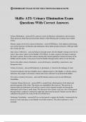 Skills&colon; ATI&colon; Urinary Elimination Exam Questions With Correct Answers