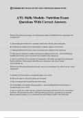 ATI&colon; Skills Module- Nutrition Exam Questions With Correct Answers