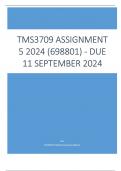 TMS3704 Assignment 5 Full Solutions 2024 &lpar;698801&rpar; - DUE 11 September 2024