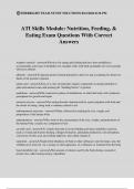 ATI Skills Module&colon; Nutrition&comma; Feeding&comma; & Eating Exam Questions With Correct Answers