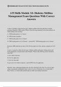 ATI Skills Module 3&period;0- Diabetes Mellitus Management Exam Questions With Correct Answers
