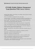 ATI Skills Module&colon; Diabetes Management Exam Questions With Correct Answers