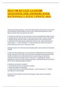 HESI 799 RN EXIT EXAM 800 QUESTIONS AND ANSWERS WITH RATIONALE LATEST UPDATE 2024&period;