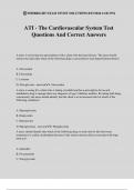 ATI - The Cardiovascular System Test Questions And Correct Answers