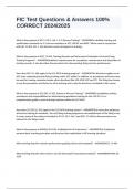 FIC Test Questions & Answers 100&percnt; CORRECT 2024&sol;2025