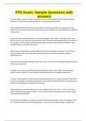 PTK Exam&colon; Sample Questions with answers