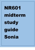 NR601 midterm study guide Sonia