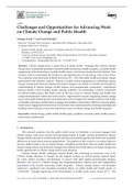 Challenges and Opportunities for Advancing Work on Climate Change and Public Health