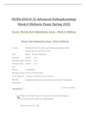 Exam &lpar;elaborations&rpar; Advanced  Pathophysiology  &lpar;NURS 6501&rpar; Advanced Pathophysiology Week 6 Midterm Exam Spring 2020