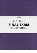 BIO 120 H1 FINAL EXAM STUDY GUIDE | BIO 120 FINAL STUDY GUIDE
