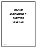 SCL1501 ASSIGNMENT 1 ANSWERS YEAR 2021