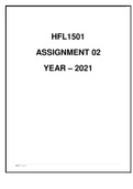 HFL1501 ASSIGNMENT 2 ANSWERS YEAR 2021