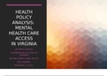 NR 506 Health Policy analysis 2020 &vert; Mental health care access