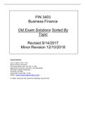 A Comprehensive Review of FIN 3403 Old_Exams - With Correct Solutions 