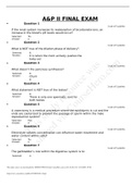 A&P 214 A&P 2 Final Exam Questions and Answers