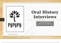 Exam (elaborations) COMS 101 Oral History interviews