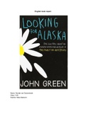 Bookreport  English "Looking for Alaska"