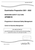 Programme in Advanced Safety Management: Examination Preparation  2021 -2022 all modules