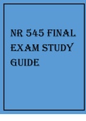 NR 545 Final Exam Study Guide latest 2021