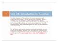 Class notes Introduction to Taxation (Tax100)  Introduction to Taxation, ISBN: 9789811085611