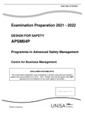 Design For Safety: APSM04P Examination Preparation 2021 -2022
