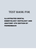 TEST BANK FOR ILLUSTRATED DENTAL EMBRYOLOGY HISTOLOGY AND ANATOMY 4TH EDITION BY FEHRENBACH
