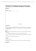 Exam &lpar;elaborations&rpar; NUR1211-E Medical-Surgical Nursing I &lpar;NUR1211&rpar; &lpar;NUR1211-E Medical-Surgical Nursing I &lpar;NUR1211&rpar;&rpar; NUR1211-E Medical-Surgical Nursing I exam &lpar;answered&sol;rationales&rpar; &vert; NUR 1211 final exam 1 &lpar;retake&rpar; 100&percnt; score&period;